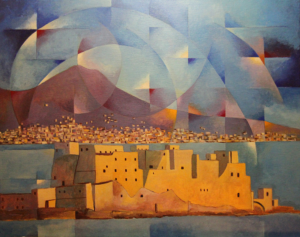 Castel dell'Ovo e il Vesuvio