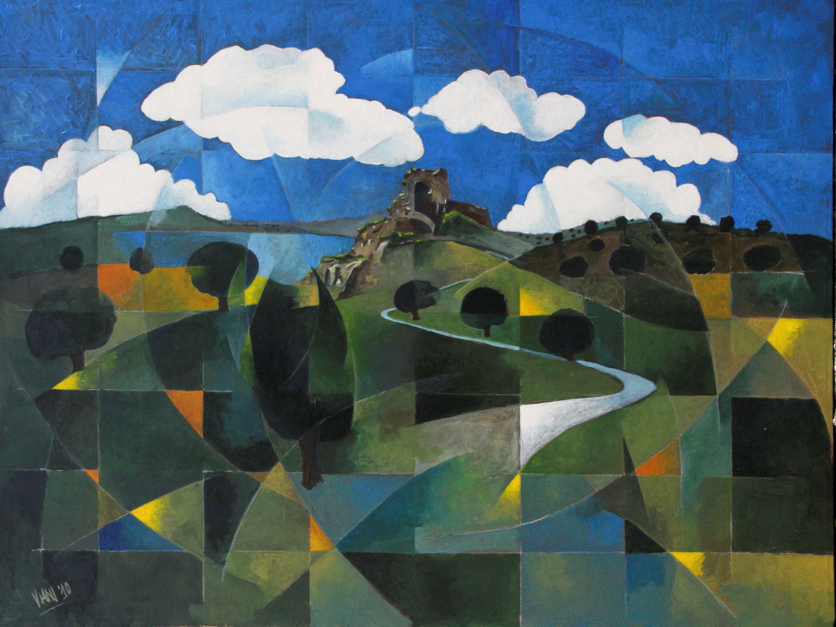Paesaggio con torre